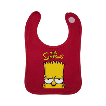 The Simpsons Bart, Σαλιάρα με Σκρατς Κόκκινη 100% Organic Cotton (0-18 months)