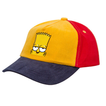 The Simpsons Bart, Καπέλο παιδικό Baseball, 100% Βαμβακερό Drill, Κίτρινο/Μπλε/Κόκκινο (ΒΑΜΒΑΚΕΡΟ, ΠΑΙΔΙΚΟ, ONE SIZE)