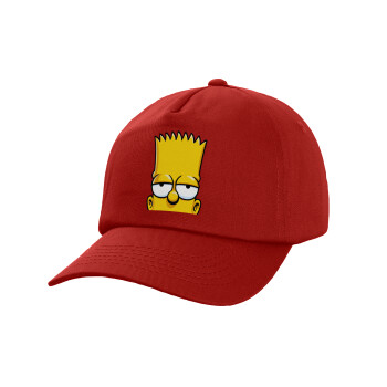 The Simpsons Bart, Καπέλο παιδικό Baseball, 100% Βαμβακερό Twill, Κόκκινο (ΒΑΜΒΑΚΕΡΟ, ΠΑΙΔΙΚΟ, UNISEX, ONE SIZE)