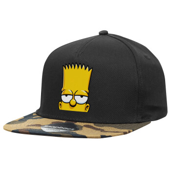 The Simpsons Bart, Καπέλο Ενηλίκων Flat Snapback Μαύρο/Παραλαγή, (100% ΒΑΜΒΑΚΕΡΟ, ΕΝΗΛΙΚΩΝ, UNISEX, ONE SIZE)