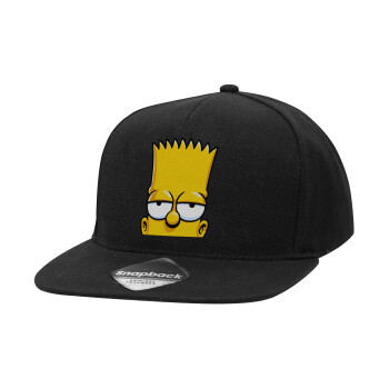The Simpsons Bart, Καπέλο Ενηλίκων Flat Snapback Μαύρο, (POLYESTER, ΕΝΗΛΙΚΩΝ, UNISEX, ONE SIZE)