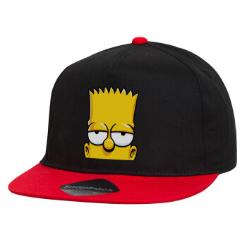 The Simpsons Bart, Καπέλο παιδικό Flat Snapback, Μαύρο/Κόκκινο (100% ΒΑΜΒΑΚΕΡΟ, ΠΑΙΔΙΚΟ, UNISEX, ONE SIZE)