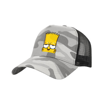 The Simpsons Bart, Καπέλο Ενηλίκων Structured Trucker, με Δίχτυ, (παραλλαγή) Army Camo (100% ΒΑΜΒΑΚΕΡΟ, ΕΝΗΛΙΚΩΝ, UNISEX, ONE SIZE)