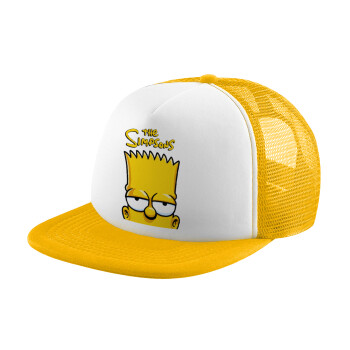 The Simpsons Bart, Καπέλο Soft Trucker με Δίχτυ Κίτρινο/White 