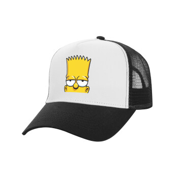 The Simpsons Bart, Καπέλο Ενηλίκων Structured Trucker, με Δίχτυ, ΛΕΥΚΟ/ΜΑΥΡΟ (100% ΒΑΜΒΑΚΕΡΟ, ΕΝΗΛΙΚΩΝ, UNISEX, ONE SIZE)