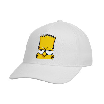 The Simpsons Bart, Καπέλο Ενηλίκων Baseball, Drill, Λευκό (100% ΒΑΜΒΑΚΕΡΟ, ΕΝΗΛΙΚΩΝ, UNISEX, ONE SIZE)
