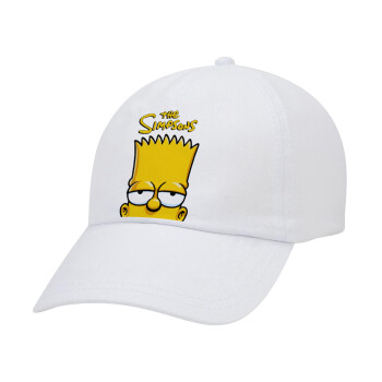The Simpsons Bart, Καπέλο Ενηλίκων Baseball Λευκό 5-φύλλο (POLYESTER, ΕΝΗΛΙΚΩΝ, UNISEX, ONE SIZE)