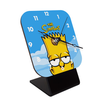 The Simpsons Bart, Quartz Wooden table clock with hands (10cm)