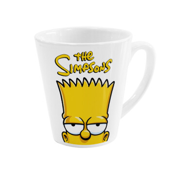 The Simpsons Bart, Κούπα κωνική Latte Λευκή, κεραμική, 300ml