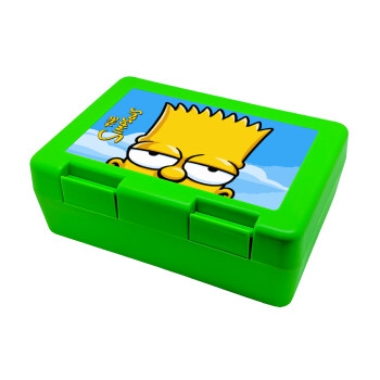 The Simpsons Bart, Παιδικό δοχείο κολατσιού ΠΡΑΣΙΝΟ 185x128x65mm (BPA free πλαστικό)