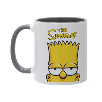 The Simpsons Bart, Κούπα χρωματιστή γκρι, κεραμική, 330ml