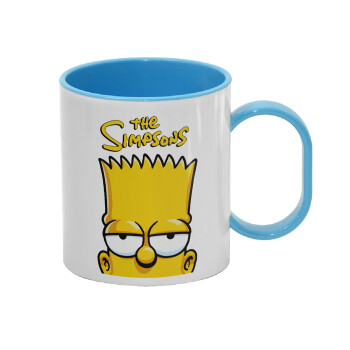 The Simpsons Bart, Κούπα (πλαστική) (BPA-FREE) Polymer Μπλε για παιδιά, 330ml