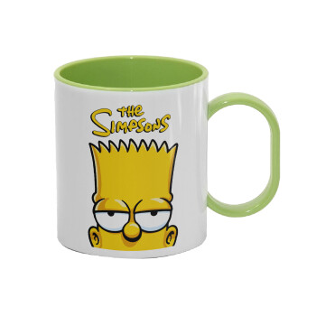 The Simpsons Bart, Κούπα (πλαστική) (BPA-FREE) Polymer Πράσινη για παιδιά, 330ml