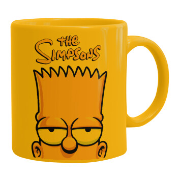 The Simpsons Bart, Ceramic coffee mug yellow, 330ml (1pcs)