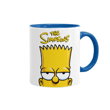 The Simpsons Bart, Κούπα χρωματιστή μπλε, κεραμική, 330ml