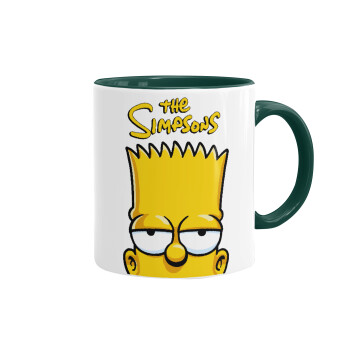 The Simpsons Bart, Κούπα χρωματιστή πράσινη, κεραμική, 330ml