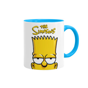 The Simpsons Bart, Κούπα χρωματιστή γαλάζια, κεραμική, 330ml