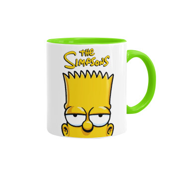 The Simpsons Bart, Mug colored light green, ceramic, 330ml