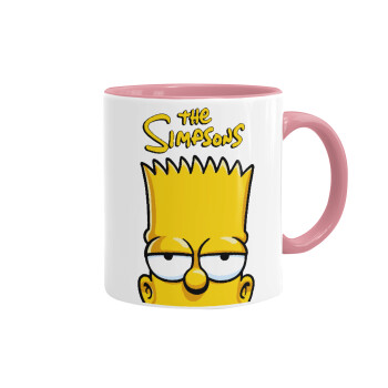 The Simpsons Bart, Κούπα χρωματιστή ροζ, κεραμική, 330ml