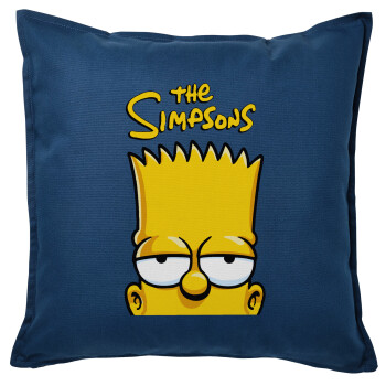 The Simpsons Bart, Μαξιλάρι καναπέ Μπλε 100% βαμβάκι, περιέχεται το γέμισμα (50x50cm)