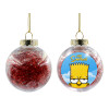 Transparent Christmas tree ball ornament with red filling 8cm