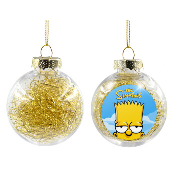 The Simpsons Bart, Χριστουγεννιάτικη μπάλα δένδρου διάφανη με χρυσό γέμισμα 8cm