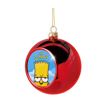 The Simpsons Bart, Χριστουγεννιάτικη μπάλα δένδρου Κόκκινη 8cm