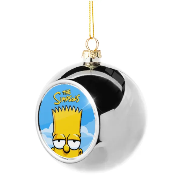 The Simpsons Bart — Στολίδι Χριστουγεννιάτικη μπάλα δένδρου Ασημένια 8cm
