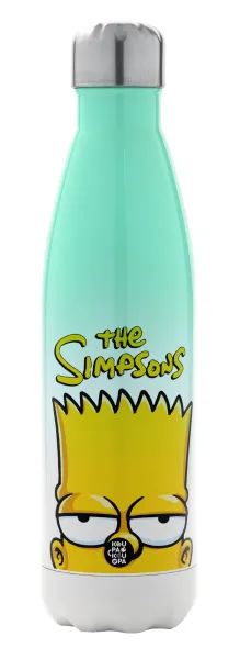 The Simpsons Bart — Μεταλλικό παγούρι θερμός Πράσινο/Λευκό (Stainless steel), διπλού τοιχώματος, 500ml