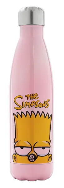 The Simpsons Bart — Metal mug thermos Pink Iridiscent (Stainless steel), double wall, 500ml