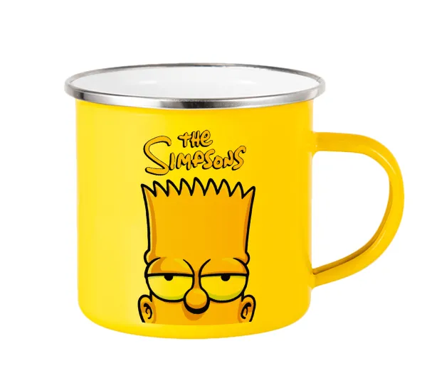 The Simpsons Bart — Yellow Enamel Metallic Cup 360ml