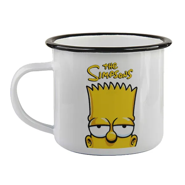 The Simpsons Bart — Enamel mug with black rim, 360ml