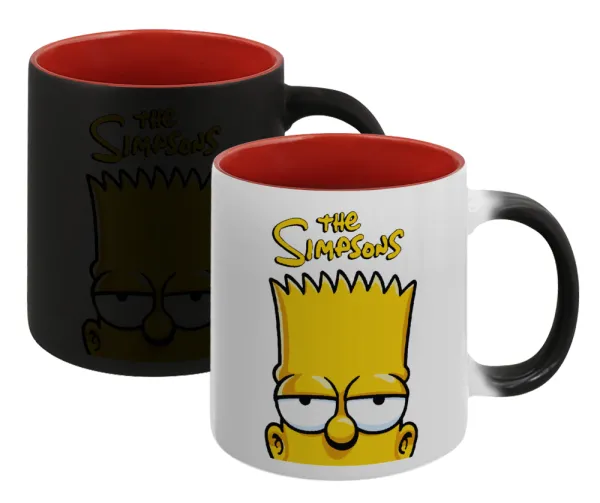 The Simpsons Bart — Κούπα Μαγική εσωτερικό κόκκινο, κεραμική, 330ml που αλλάζει χρώμα με το ζεστό ρόφημα