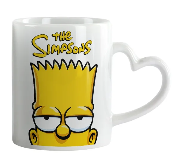 The Simpsons Bart — Κούπα καρδιά χερούλι λευκή, κεραμική, 330ml