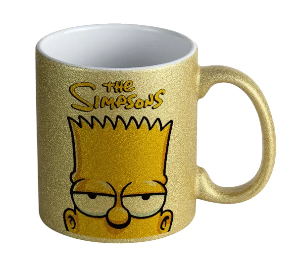 The Simpsons Bart — Κούπα Χρυσή Glitter που γυαλίζει, κεραμική, 330ml