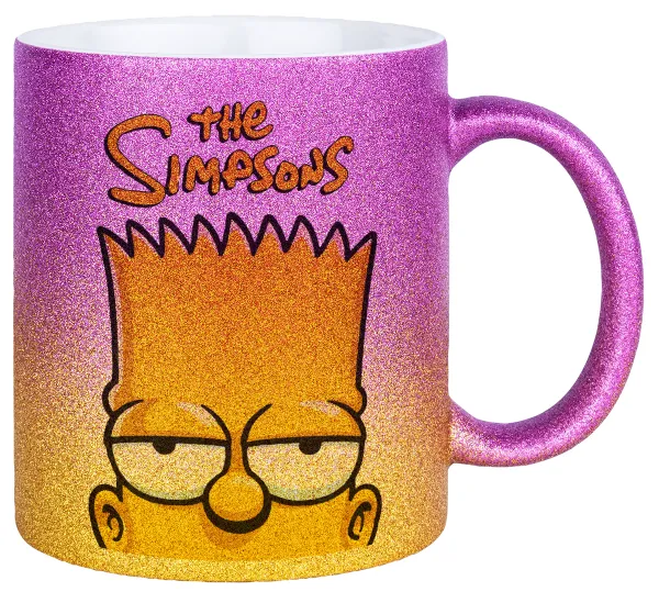 The Simpsons Bart — Κούπα Χρυσή/Ροζ Glitter, κεραμική, 330ml