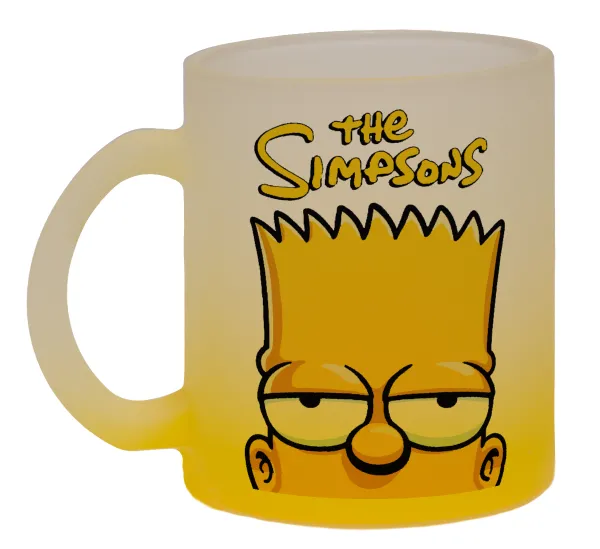 The Simpsons Bart — Κούπα γυάλινη δίχρωμη με βάση το κίτρινο ματ, 330ml