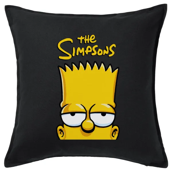 The Simpsons Bart — Μαξιλάρι καναπέ Μαύρο 100% βαμβάκι, περιέχεται το γέμισμα (50x50cm)