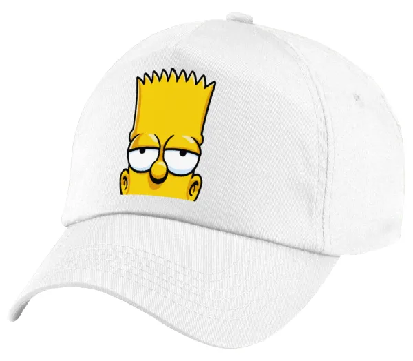 The Simpsons Bart — Πεντάφυλλο καπέλο Λευκό, 100% Βαμβακερό (Twill), με ρύθμιση, unisex