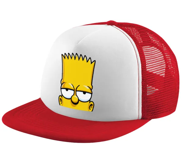 The Simpsons Bart — Καπέλο παιδικό Soft Trucker με Δίχτυ ΚΟΚΚΙΝΟ/ΛΕΥΚΟ (POLYESTER, ΠΑΙΔΙΚΟ, ONE SIZE)