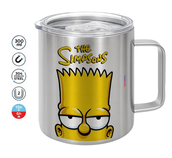 The Simpsons Bart — Double-walled stainless steel mug 300ml with temperature-retaining lid