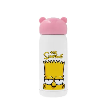 The Simpsons Bart, Ροζ ανοξείδωτο παγούρι θερμό (Stainless steel), 320ml