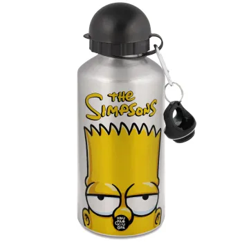 The Simpsons Bart, Μεταλλικό παγούρι νερού, Ασημένιο, αλουμινίου 500ml