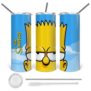 The Simpsons Bart, Tumbler stainless steel 600ml, with metal straw & cleaning brush