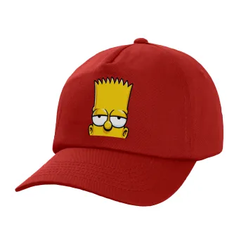 The Simpsons Bart, Πεντάφυλλο Καπέλο Ενηλίκων Baseball, 100% Βαμβακερό,  Κόκκινο (ΒΑΜΒΑΚΕΡΟ, ΕΝΗΛΙΚΩΝ, UNISEX, ONE SIZE)