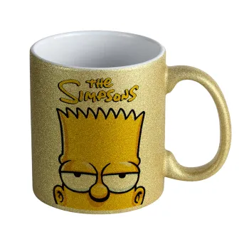 The Simpsons Bart, Κούπα Χρυσή Glitter που γυαλίζει, κεραμική, 330ml