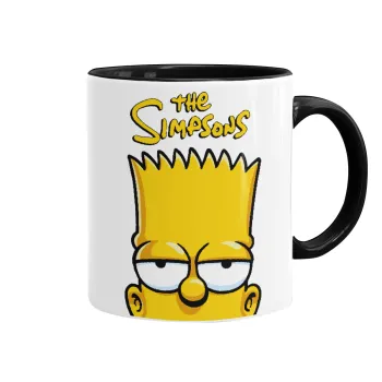 The Simpsons Bart, Κούπα χρωματιστή μαύρη, κεραμική, 330ml
