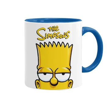 The Simpsons Bart, Κούπα χρωματιστή μπλε, κεραμική, 330ml