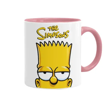 The Simpsons Bart, Κούπα χρωματιστή ροζ, κεραμική, 330ml