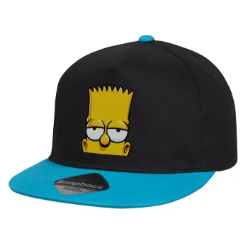 The Simpsons Bart, Καπέλο παιδικό Flat Snapback, Μαύρο/Μπλε (100% ΒΑΜΒΑΚΕΡΟ, ΠΑΙΔΙΚΟ, UNISEX, ONE SIZE)